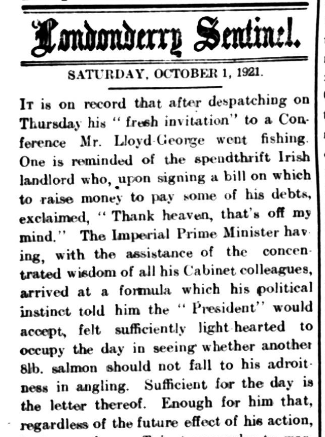 De Valera Agrees to Negotiations