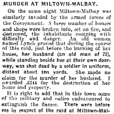 Crown Forces Enact Violent Reprisals in County Clare