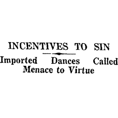 Incentives to Sin: Moral Dangers of Dance Halls