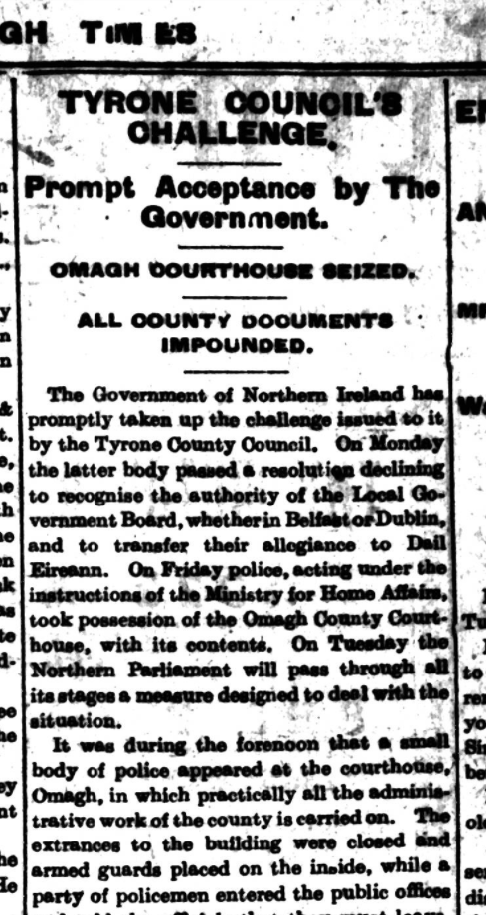 Tyrone County Council shut down