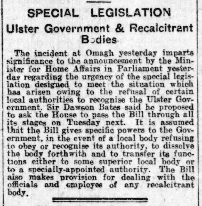 Special Legislation Begins