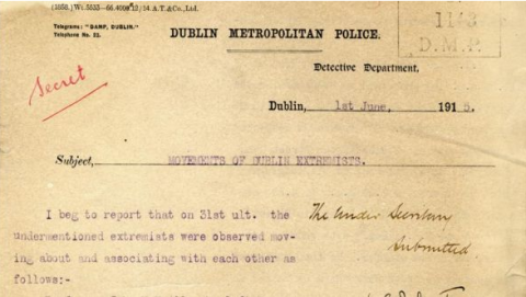 Secret Easter Rising police files released