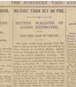 Sinn Féin Set Train on Fire