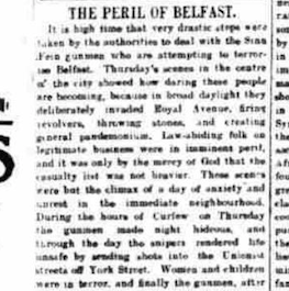 Peril of Belfast Continues to Threaten Peace