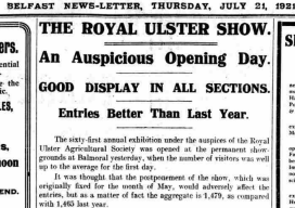 Opening Day of Royal Ulster Show