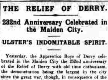 Anniversary of the Relief of Derry