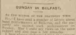 Sunday Performances in Belfast