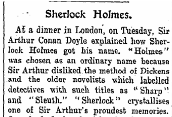 Conan Doyle talks Holmes