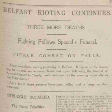 Three Killed in Belfast Riots