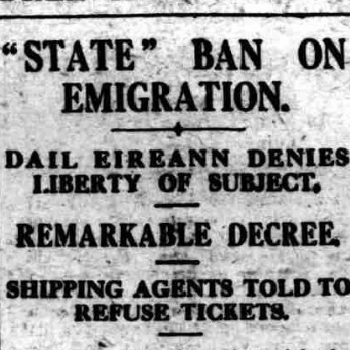 ‘State’ Ban on Emigration