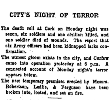Attacks Cause ‘Night of Terror’ in Cork