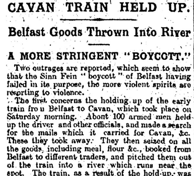 Belfast Boycott Sees Goods Thrown into River