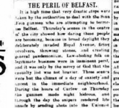 Peril of Belfast Continues to Threaten Peace