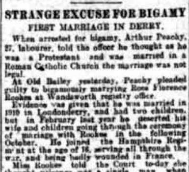 Bigamy Case at the Old Bailey