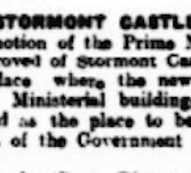 Stormont chosen as site for parliament