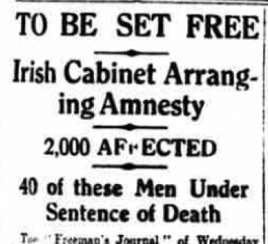 Irish Cabinet Secures Amnesty for Political Prisoners