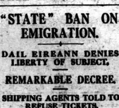 ‘State’ Ban on Emigration