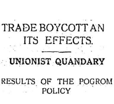 Trade Boycott Causes Unionist Quandary